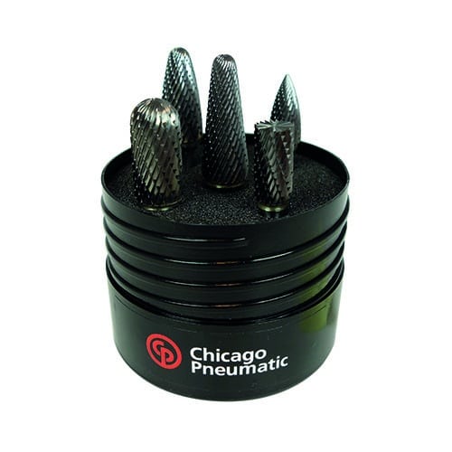 Chicago Pneumatic BURR KIT DOUBLE 1/4" 5PC IMP Chicago Pneumatic BURR KIT DOUBLE 1/4" 5PC IMP