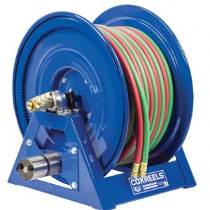 Coxreels Dual Hose Air Motor Welding Reel for oxy-acetylene & "T" grade: 3/8" I.D., 100' hose, 200 PSI Model 1275W-3-100-A