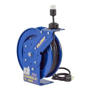 Coxreels Safety Series Spring Rewind Power Cord Reel: Single Industrial Receptacle, 50' cord, 12 AWG Model EZ-PC13-5012-A - Image 7