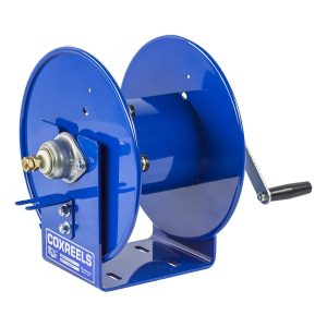 Coxreels Welding Hand Crank Cable Reel: #2/0 Cable gauge, 100' cable capacity, less cable, 450 Amp Model 112WCL-6-20