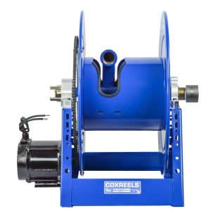 Coxreels #4 Gast Air Motor Rewind Hose Reel: 1 1/2" I.D., 100' hose capacity, less hose, 1500 PSI Model 1185-2024-A