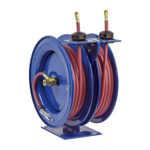 Coxreels Dual Purpose Spring Rewind Hose Reel for air/water/oil: 1/2" I.D., 25' hose each, 3000 PSI Model C-MP-425-425 - Image 6