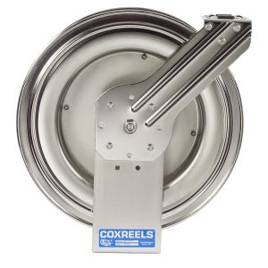 Coxreels Stainless Steel Spring Rewind Hose Reel: 3/8" I.D., 50' hose capacity, less hose, 3000 PSI Model MPL-N-350-SS - Image 1