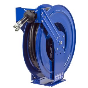 Coxreels Dual Hydraulic Hose Spring Rewind Hose Reel for hydraulic oil: 3/8" I.D., 50' hose, 3000 PSI Model TDMP-N-350 - Image 4