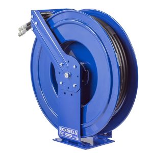 Coxreels Dual Hydraulic Hose Spring Rewind Hose Reel for hydraulic oil: 1/2" I.D., 50' hose, 2500 PSI Model TDMP-N-450