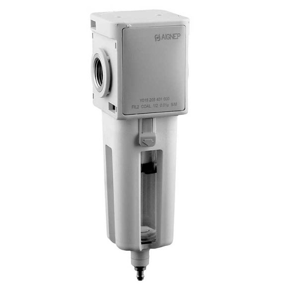 Aignep FRL2 CO Filter 1/2NPT 0.01um, Man Drain Part N015205401000