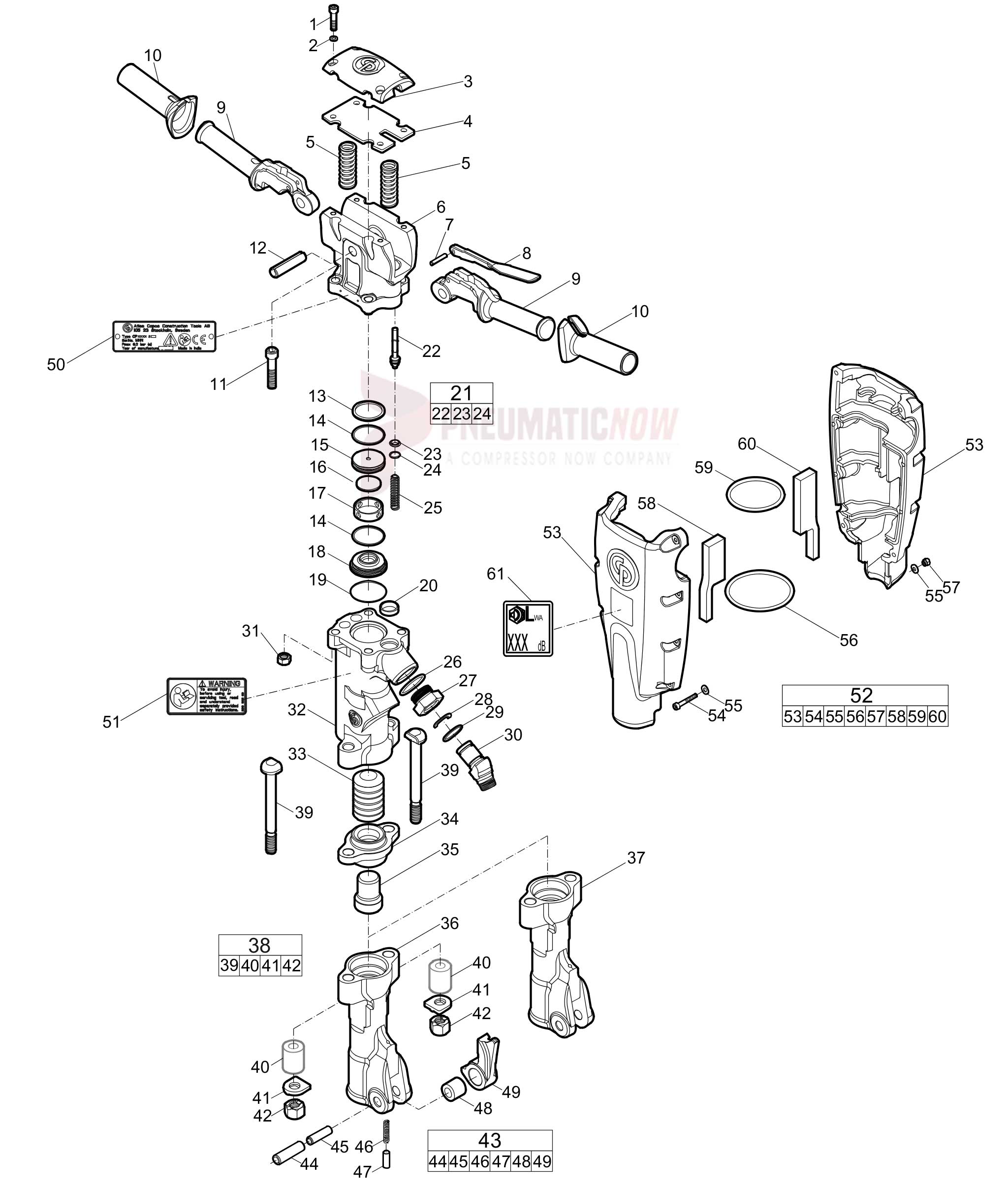 CP 1210 (SVR 1 1/8 x 6 1/4 in. 28 x 160 mm and 1 1/4 x 6 1/4 in. 32 x 160 mm) PArts Diagram
