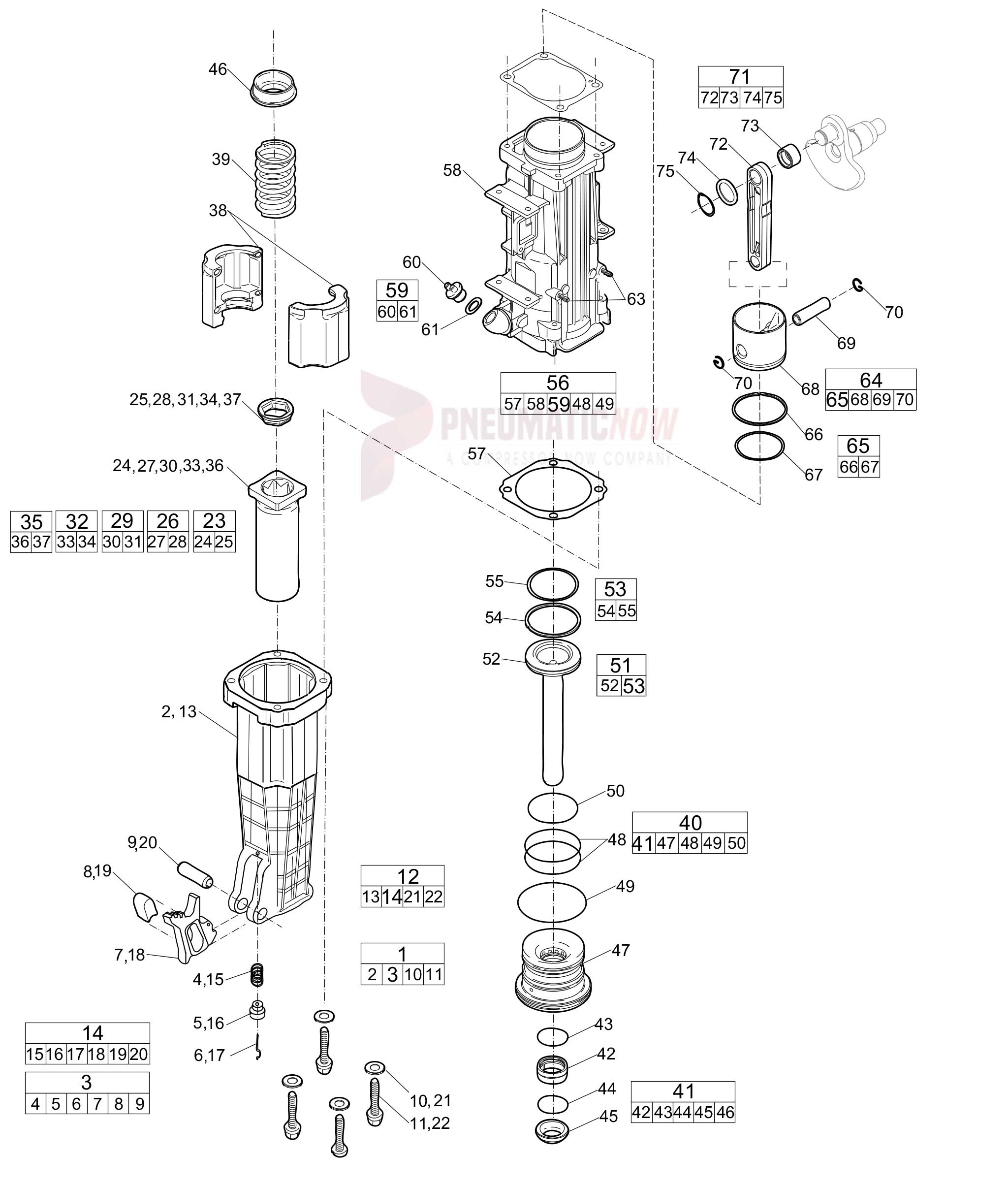 Percussion Unit - Red Hawk Rail parts diagram